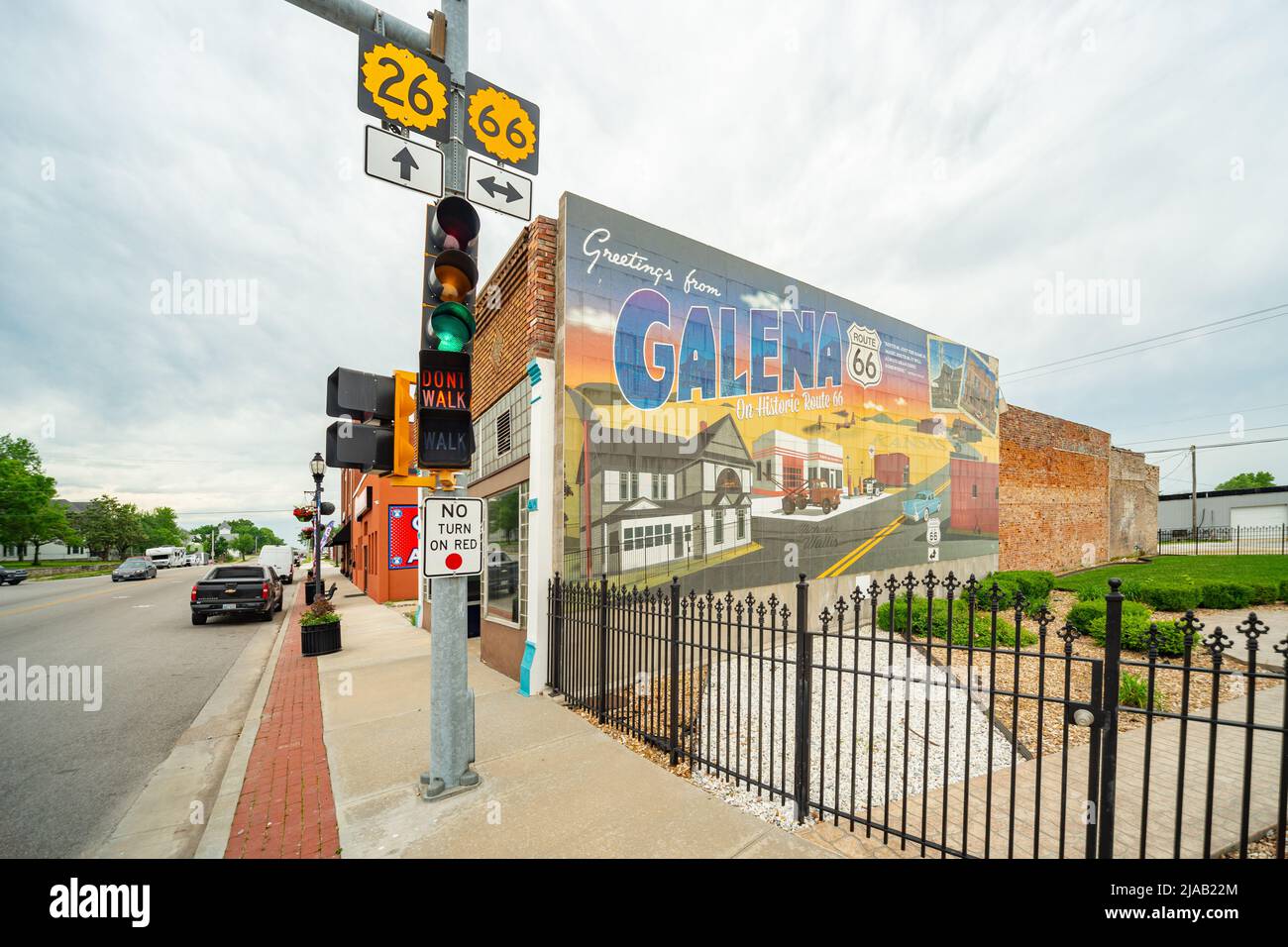 Galena, KS, route 66 mural, USA Stock Photo Alamy