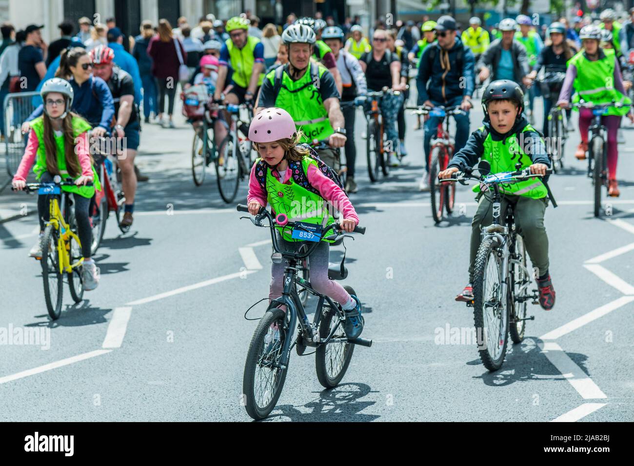 London, UK. 29th May, 2022. Passing up the Strand under Union Jack