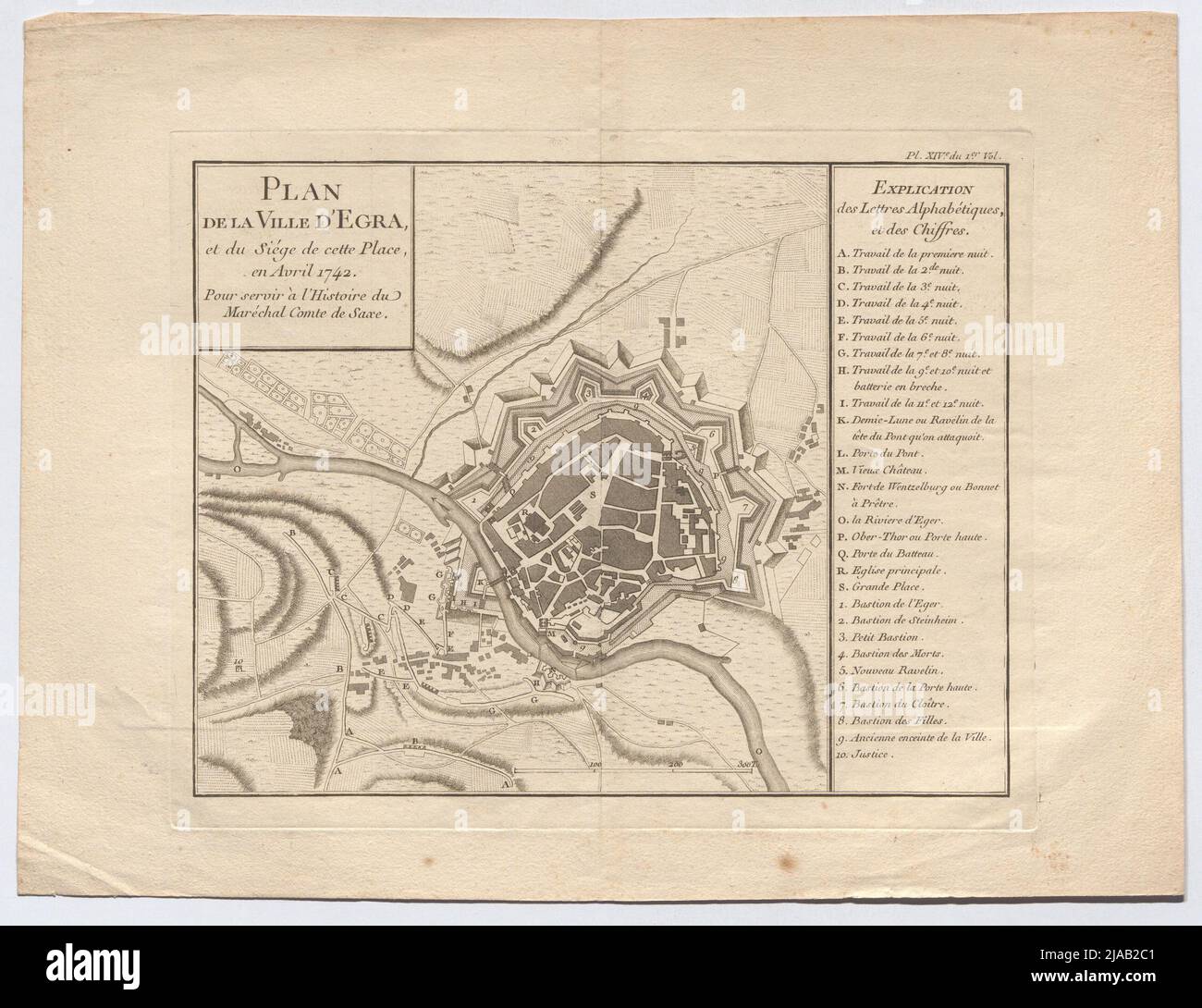 "Plan / de la Ville d'Egra". Plan of the siege of EGRA in April