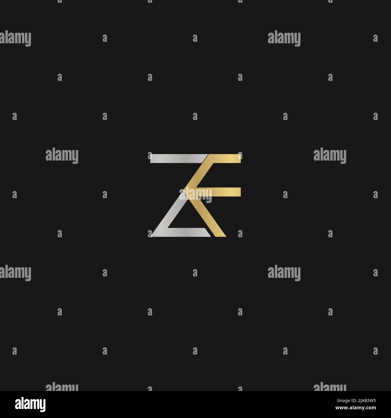 Alphabet Initials logo FZ, ZF, F and Z Stock Vector