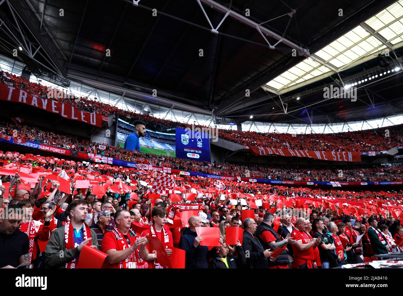 Nottingham Forest fans in the stands show their support during the Sky