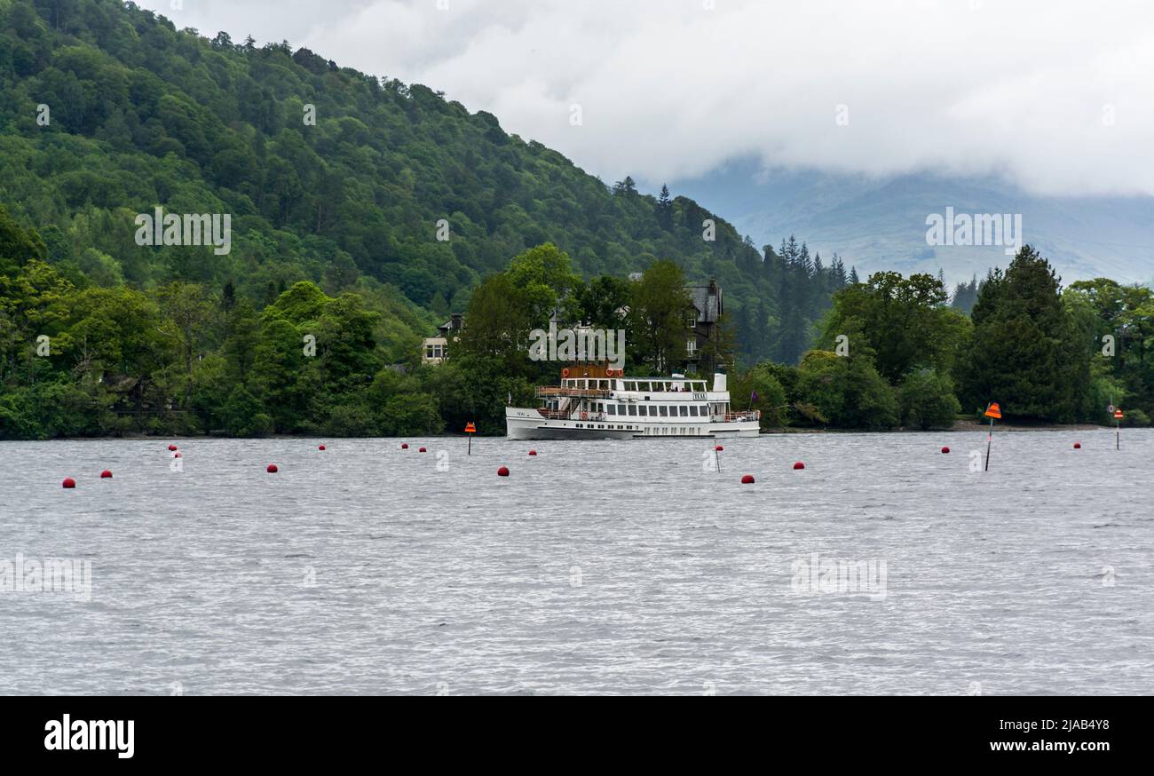 The pleasure boat Teal, on lake Windermere, between Lakeside and