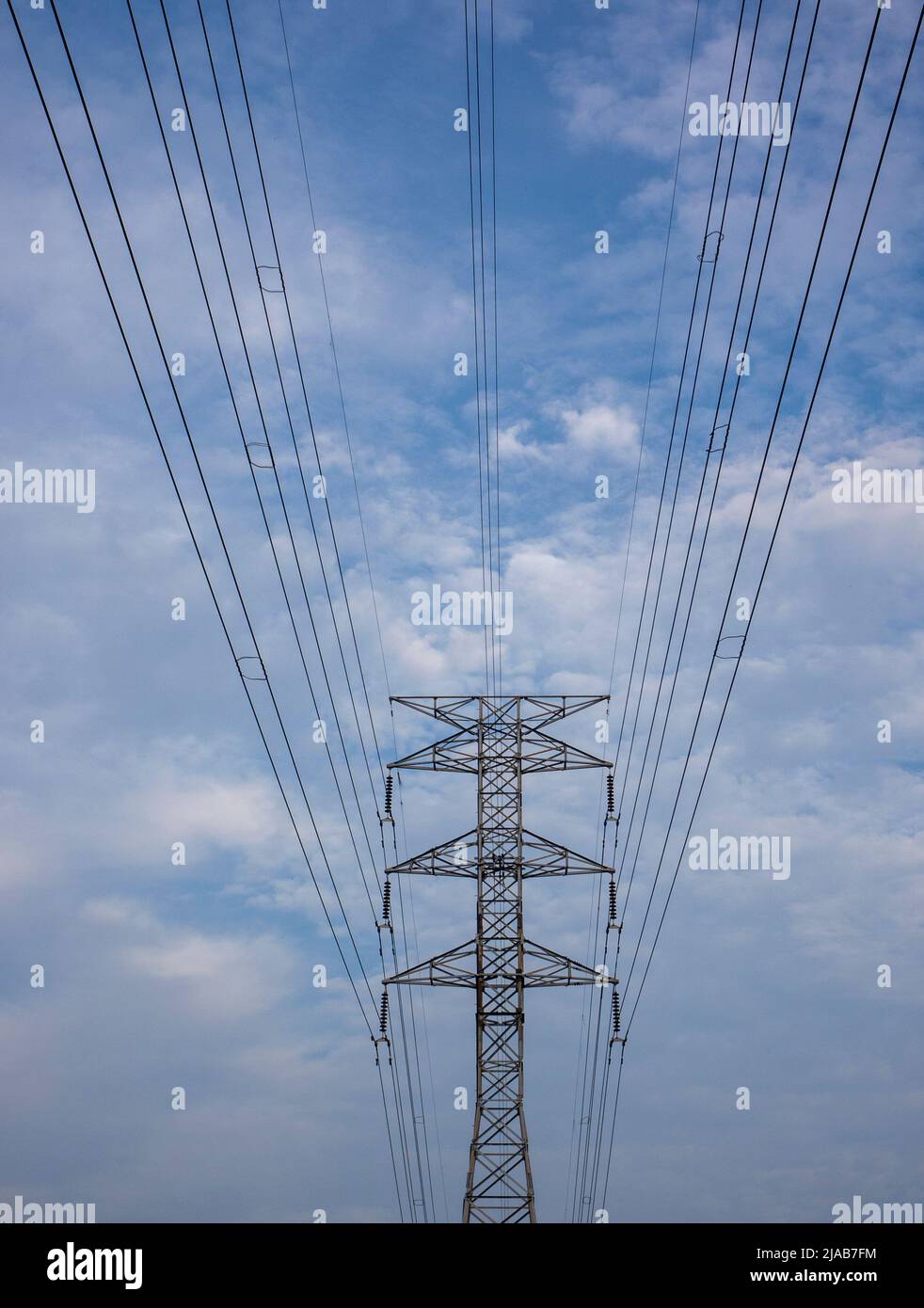 High Voltage Electric Transmission Tower Energy Pylon Stock Photo - Alamy