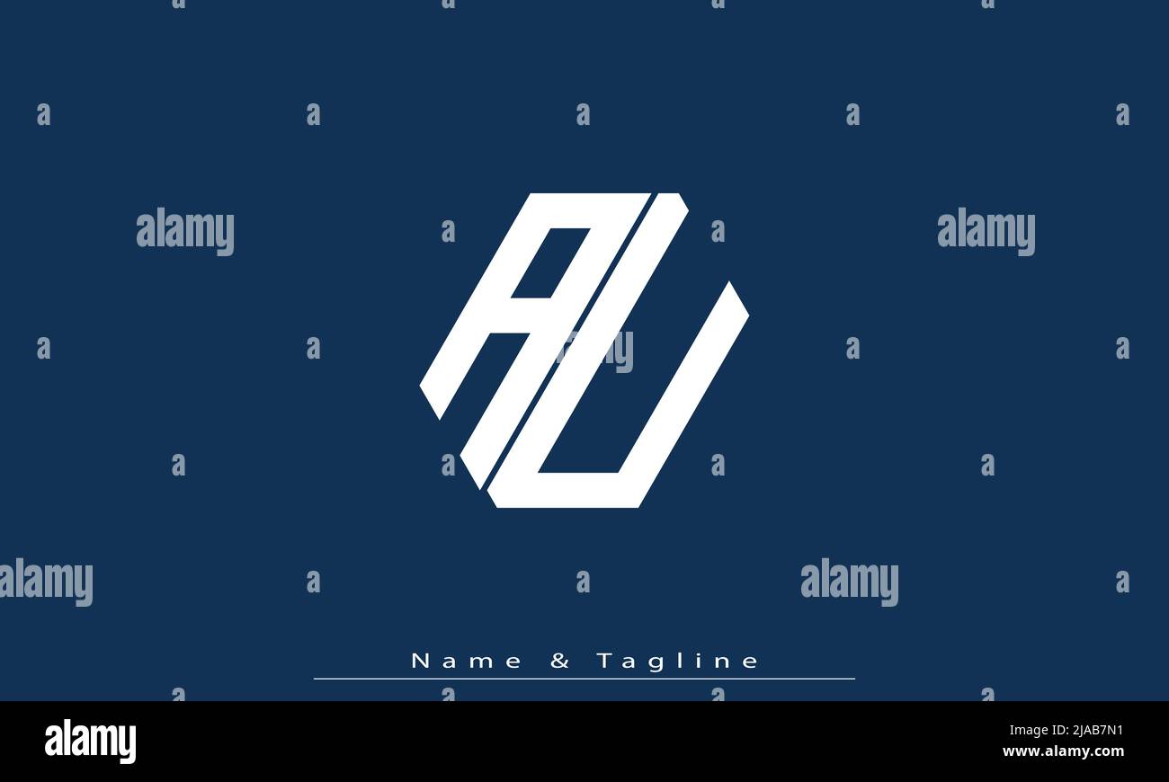 Alphabet letters Initials Monogram logo AU, UA Stock Vector