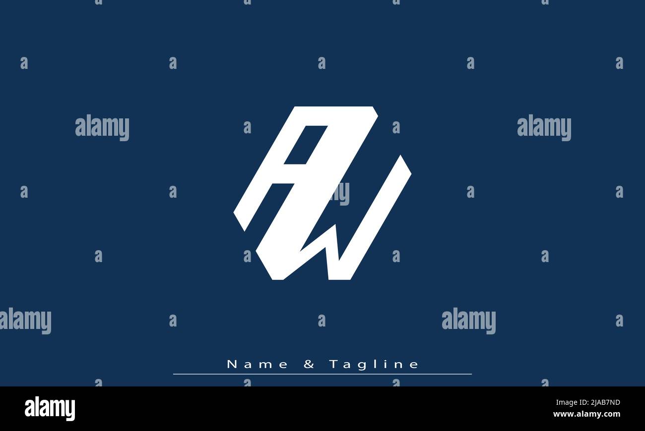 Alphabet letters Initials Monogram logo AW, WA Stock Vector