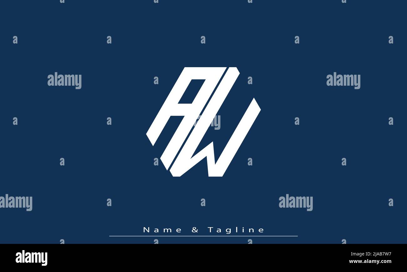 Alphabet letters Initials Monogram logo AW, WA Stock Vector