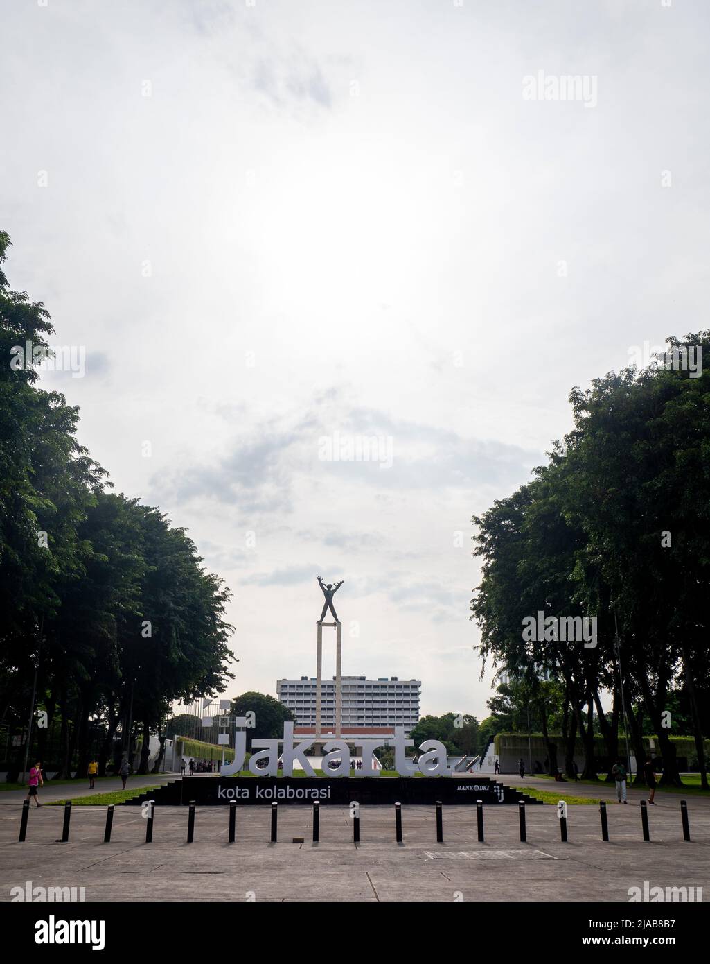 Jakarta, Indonesia - May 10, 2022: The West Irian Liberation Monument is a post-war modernist monument located in Banteng Square, Jakarta, Indonesia. Stock Photo
