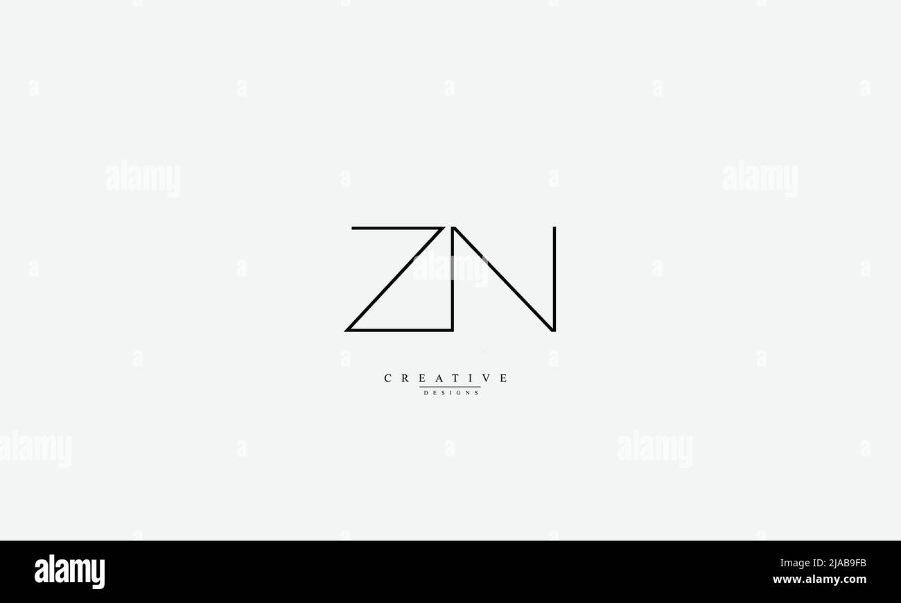 Alphabet letters Initials Monogram logo ZN NZ Z N Stock Vector Image