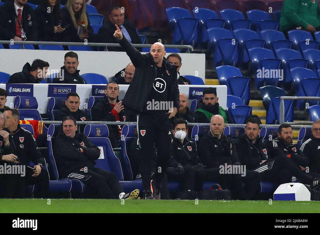 Rob Page, the manager/head coach of Wales football team. Wales v Czech Republic, international football friendly match for the DEC Ukraine Humanitaria Stock Photo