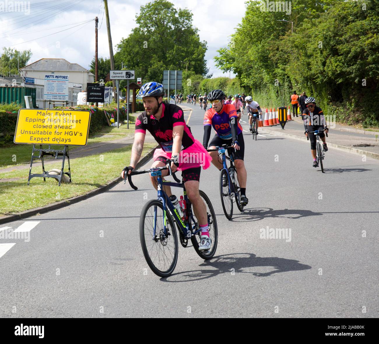 Entrants Competitors Charity Cycling Event RideLondon Fyfield Essex Stock Photo