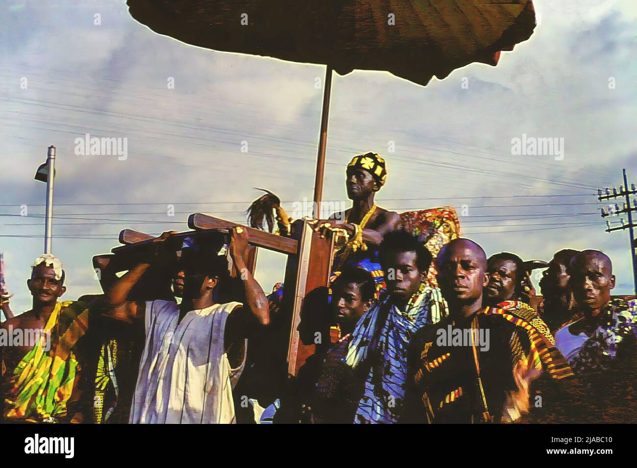 People celebrating at the annual Odwira Festival in Aburi, Ghana in 1958 Stock Photo