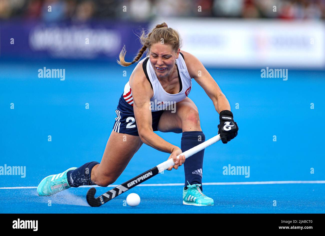 England’s Elizabeth Neal in action during the FIH Hockey Pro League match at Lee Valley, London. Picture date: Sunday May 29, 2022. See PA story HOCKEY England Women. Photo credit should read: Bradley Collyer/PA Wire. RESTRICTIONS: Use subject to restrictions. Editorial use only, no commercial use without prior consent from rights holder. Stock Photo