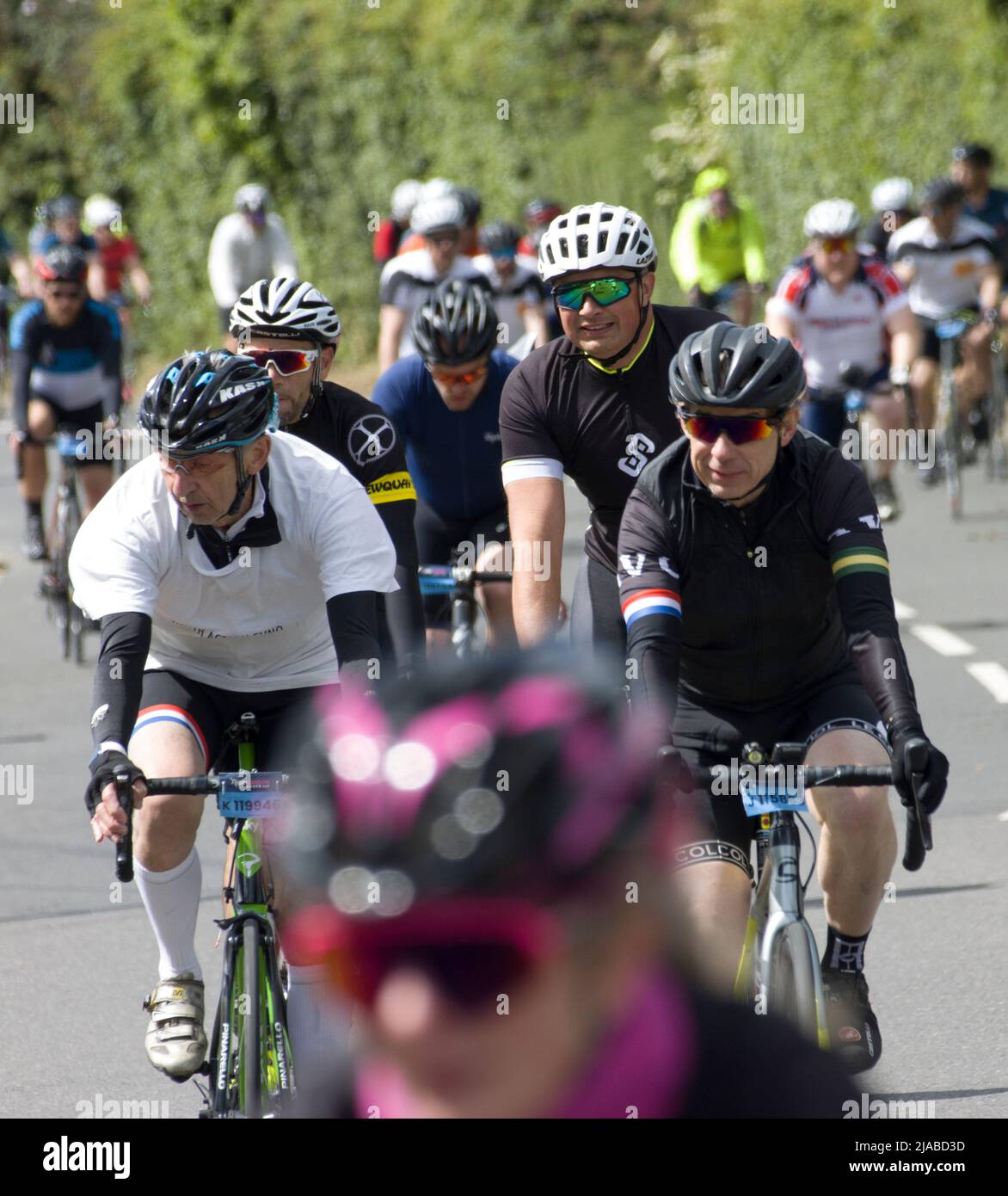 Entrants Competitors Charity Cycling Event RideLondon Fyfield Essex Stock Photo