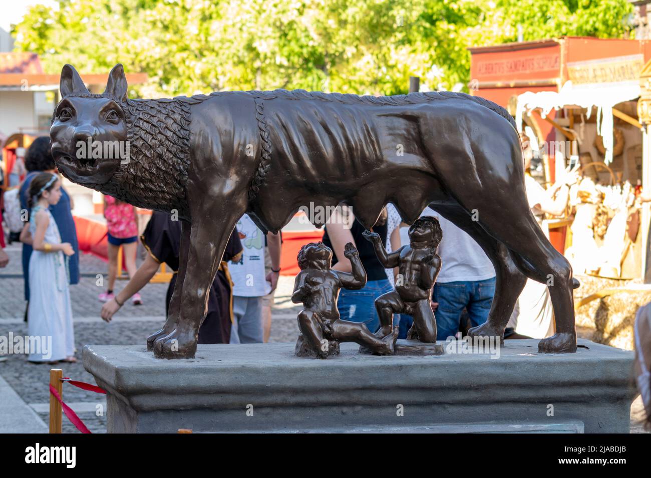 The Capitoline Wolf a scene from the legend of the founding of Rome Stock Photo
