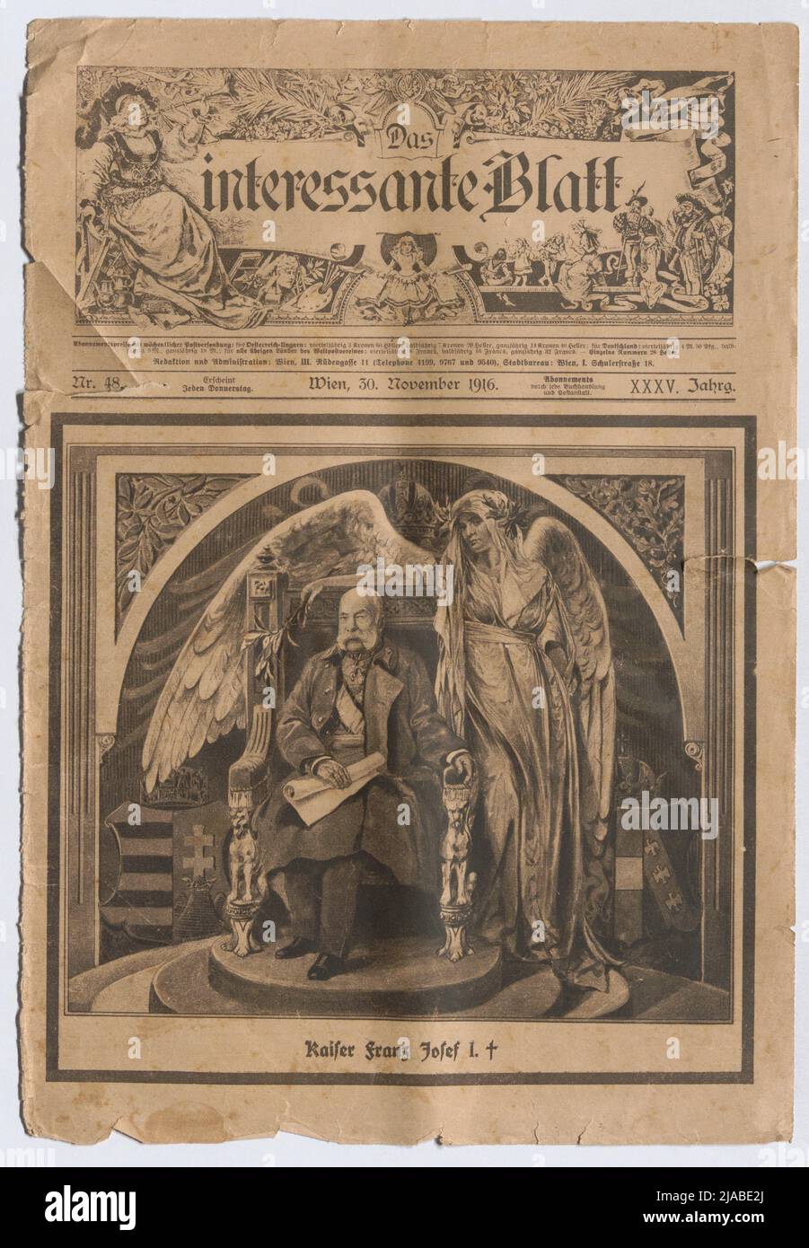 'The interesting sheet', 35th year, No. 48, November 30, 1916: To the death of Emperor Franz Joseph I .. Unknown Stock Photo