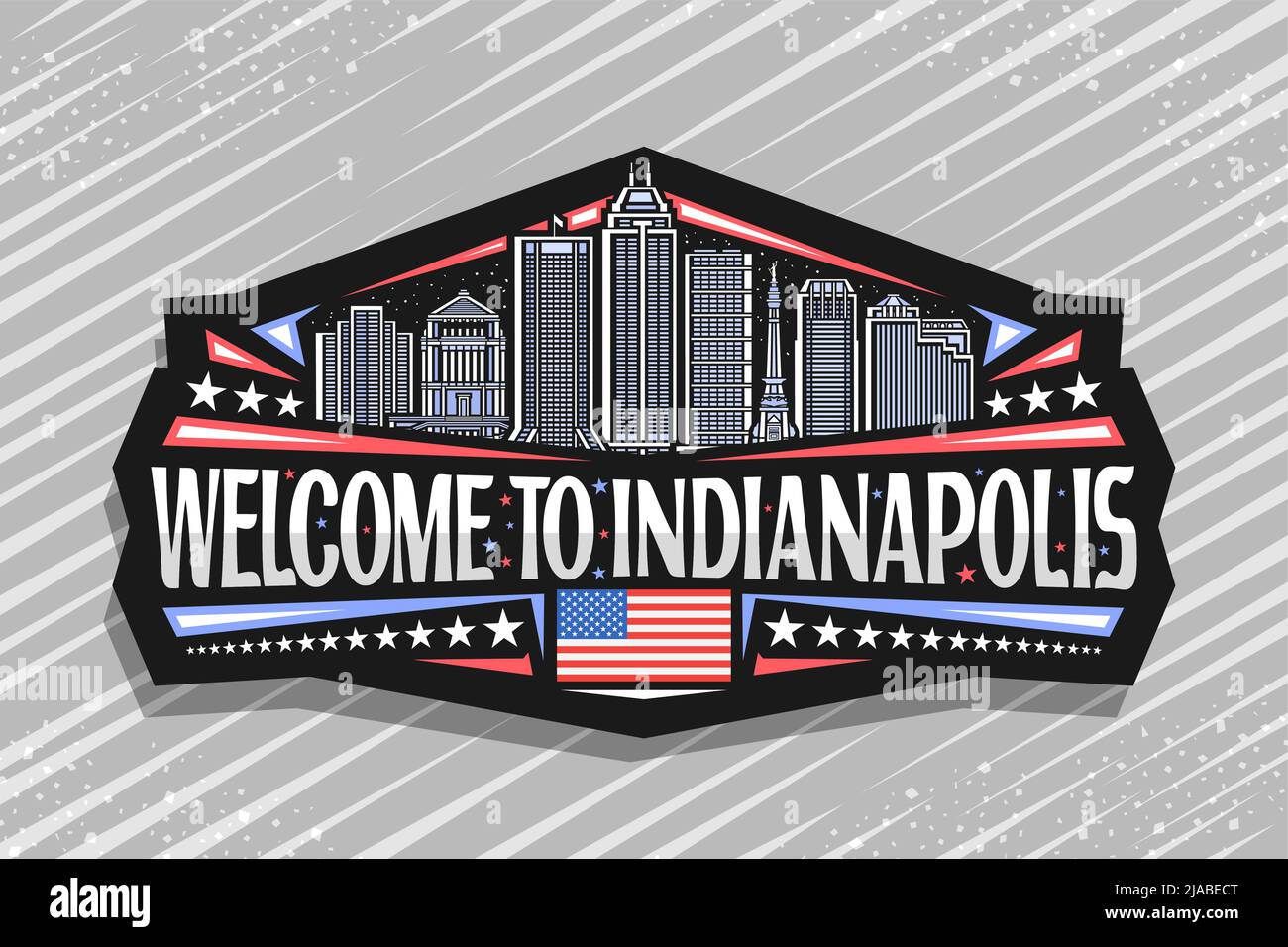 Vector logo for Indianapolis, black decorative label with outline