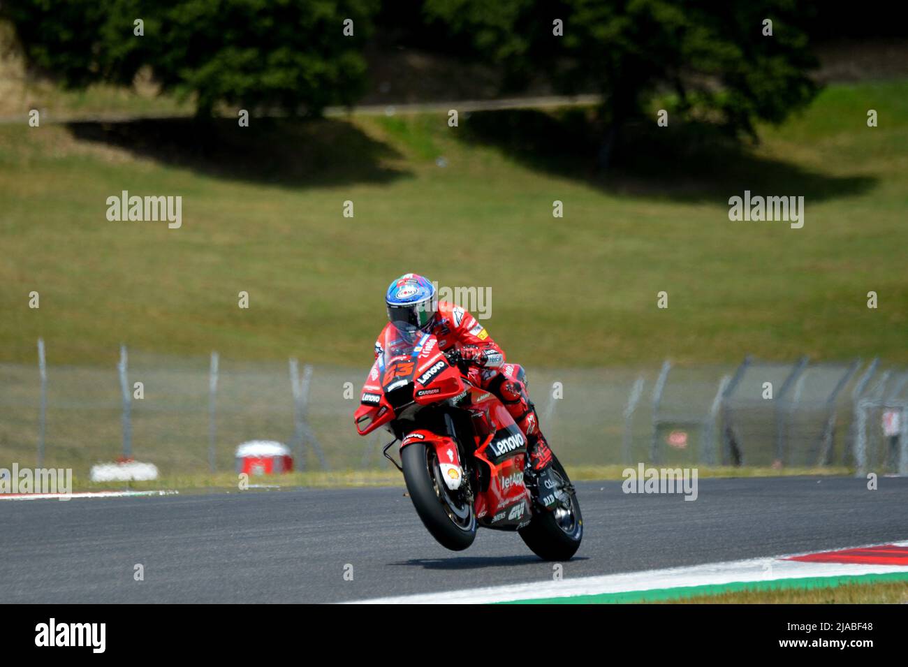 Francesco Bagnaia Team Ducati winner in Moto Gp during Gran Premio dâand#x80;and#x99;Italia Oakley Race, MotoGP World Championship in Scarperia (FI), Italy, May 29 2022 Stock Photo