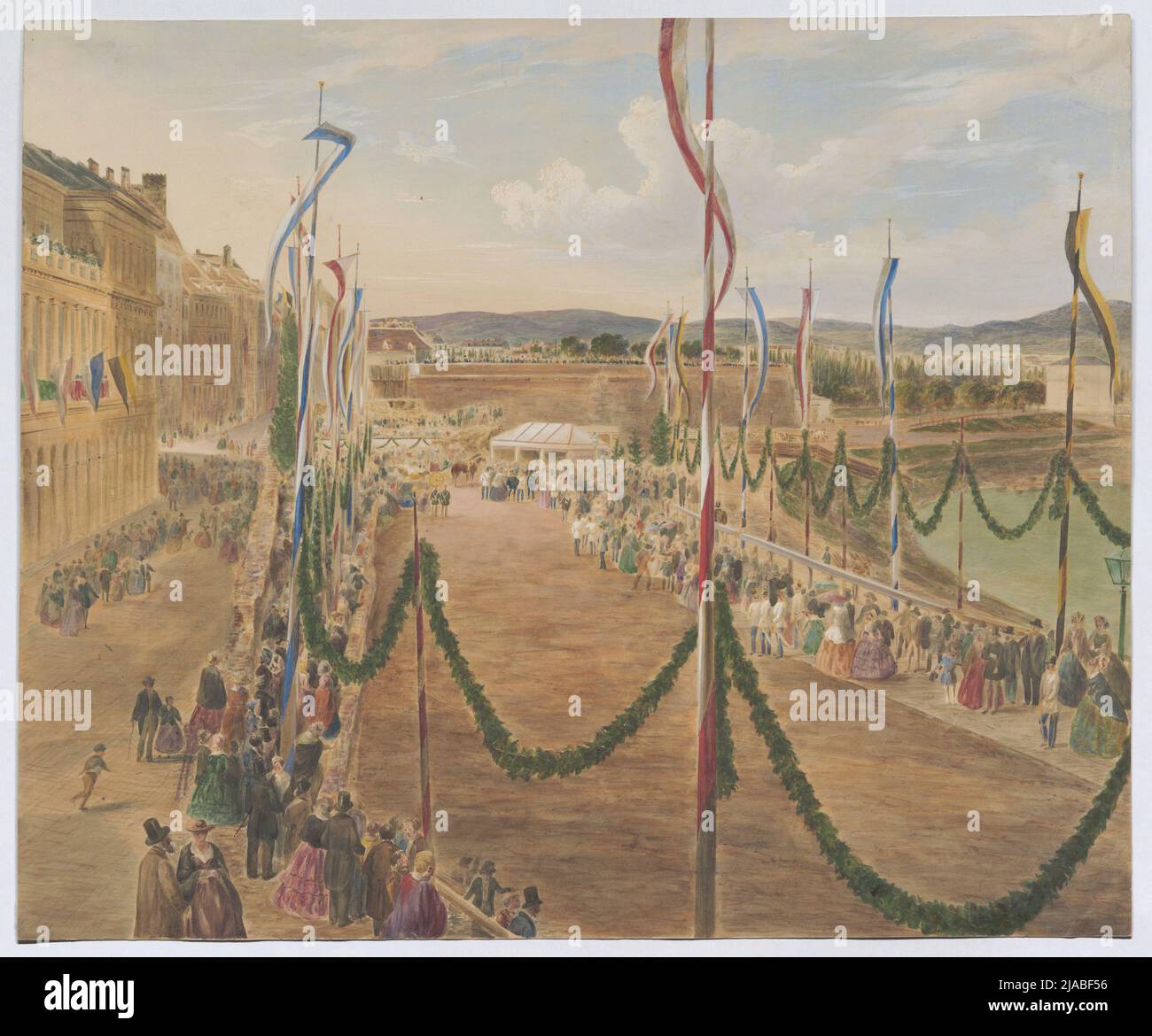Eröffnung des Franz-Josefs-Kai am 1. Mai 1858. Unknown Stock Photo