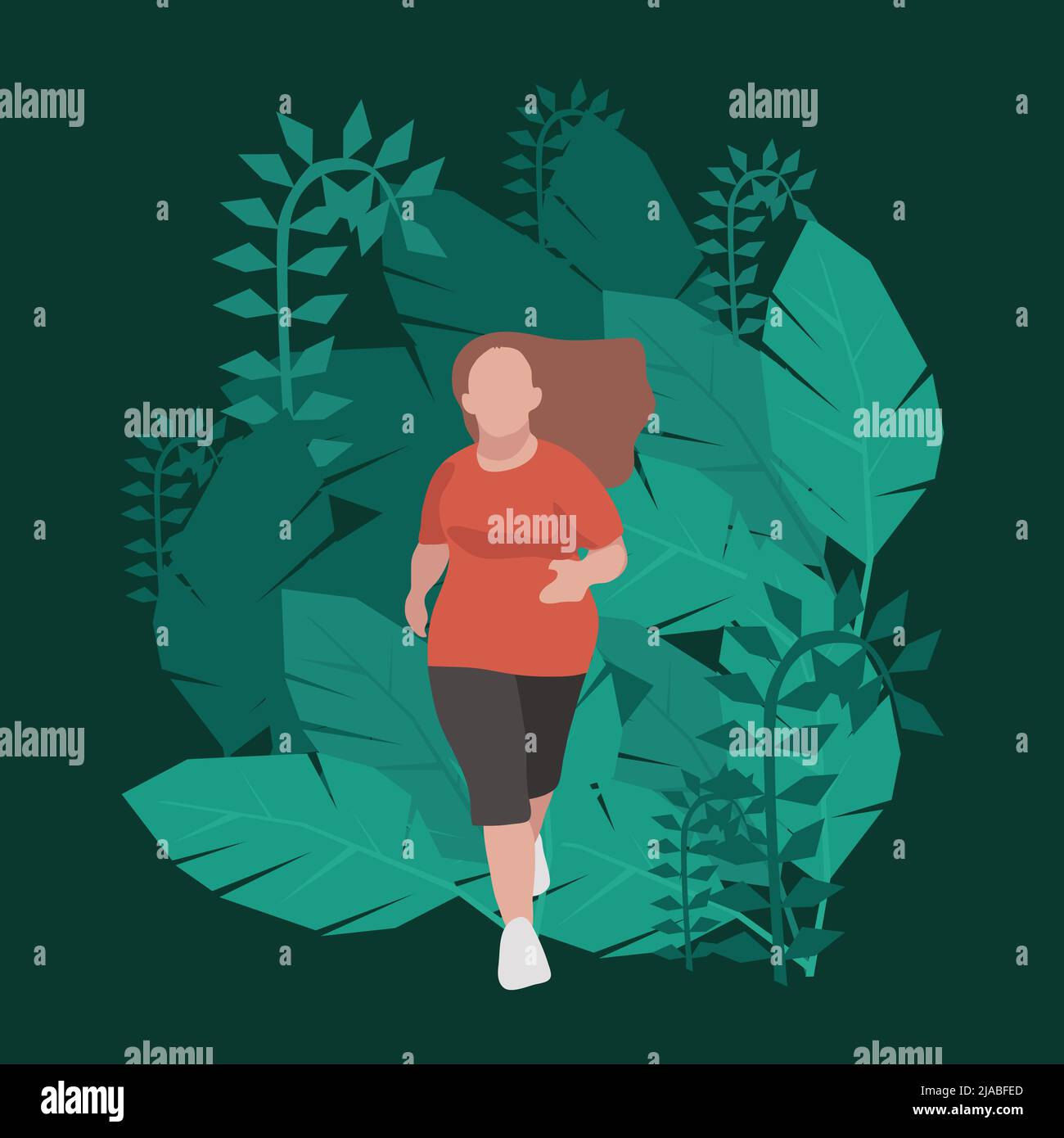 Jogging in nature Illustration Stock Vector