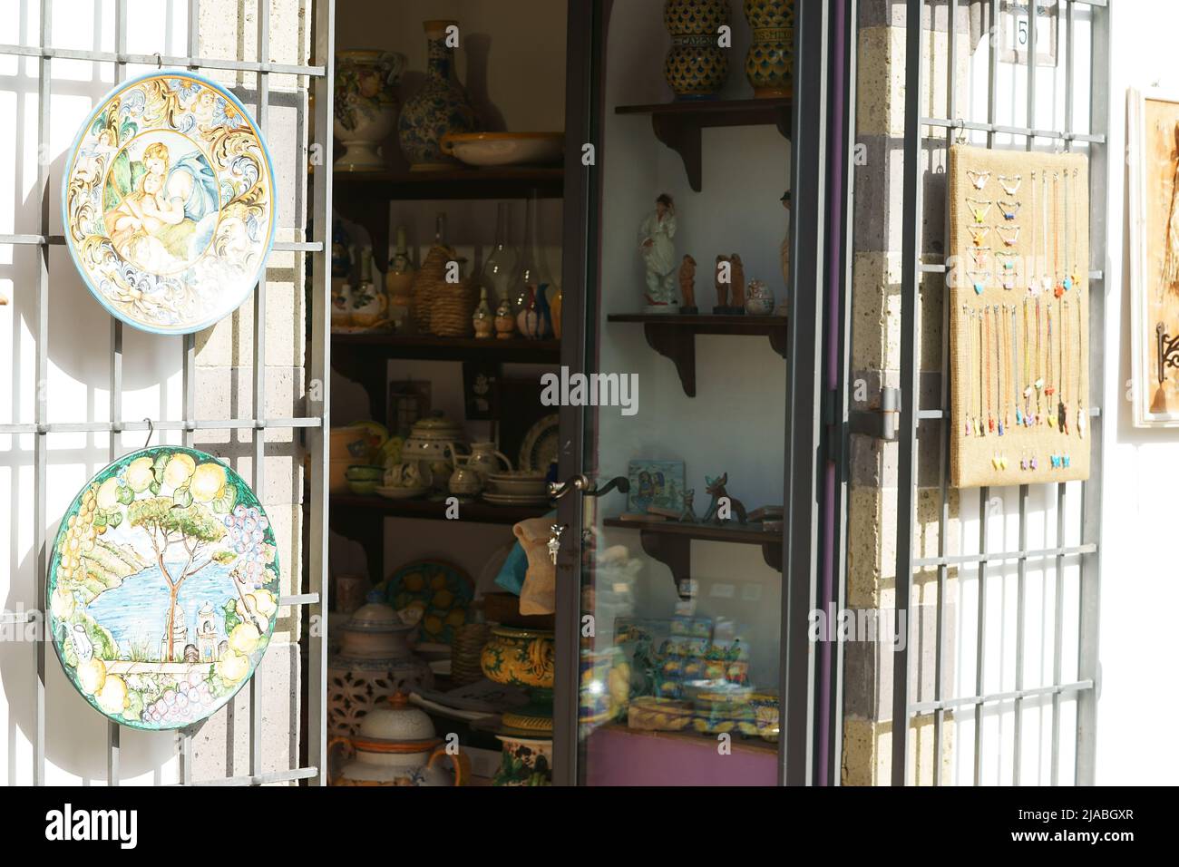 Italy, Campania, Ravello. Storefront in the town of Ravello Stock Photo