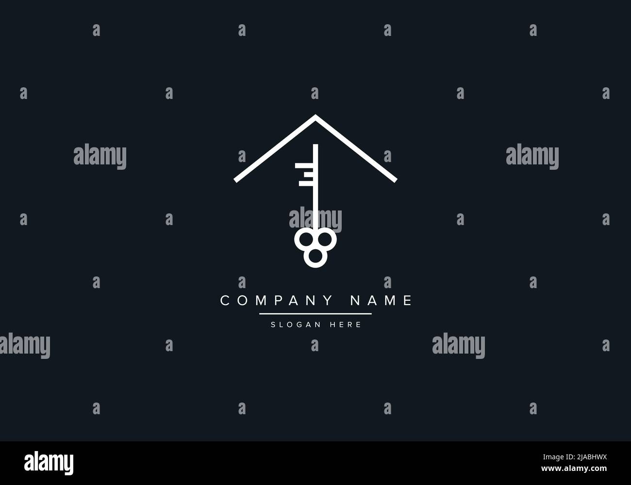 line art logo icon of a house or home with key Stock Vector Image & Art ...