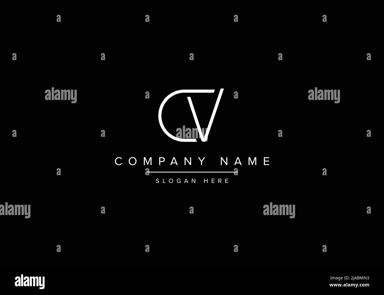 Alphabet letter monogram icon logo CV Stock Vector