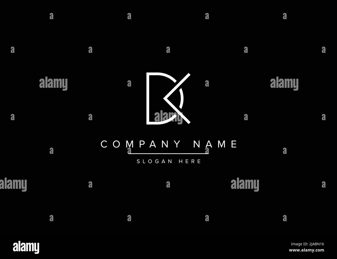 Alphabet letter monogram icon logo DK Stock Vector