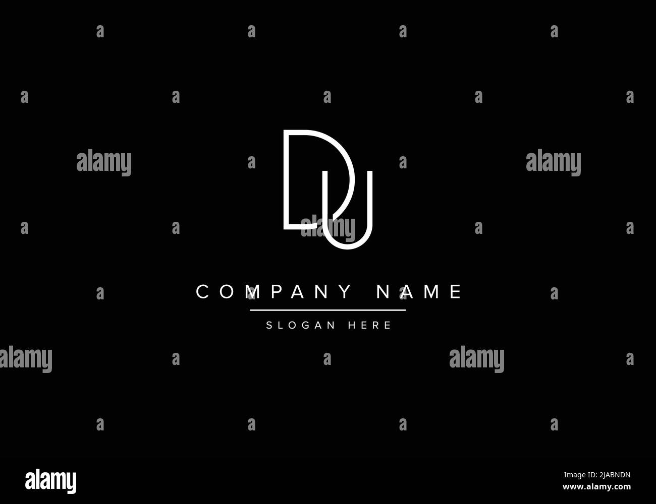 Alphabet letter monogram icon logo DU Stock Vector