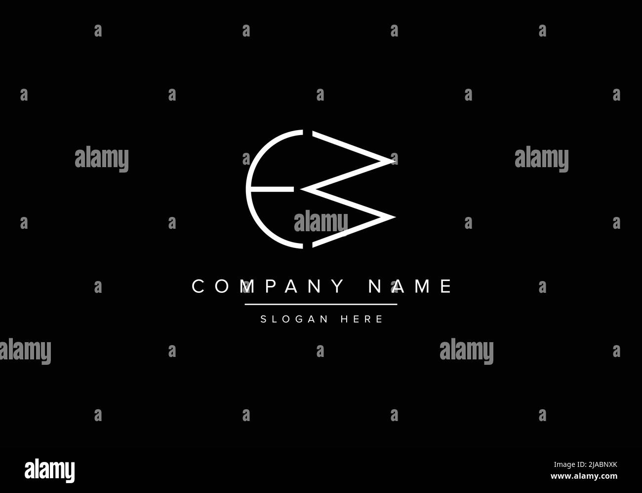 Creative minimal line art icon logo, EW monogram logo Stock Vector