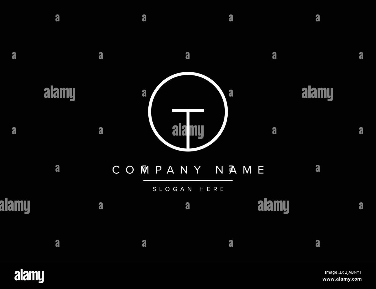 Creative minimal line art icon logo, OT monogram logo Stock Vector