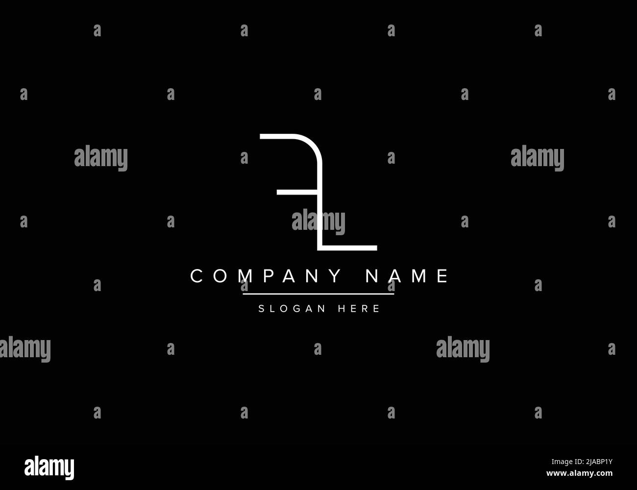 Creative minimal line art icon logo, FL monogram logo Stock Vector