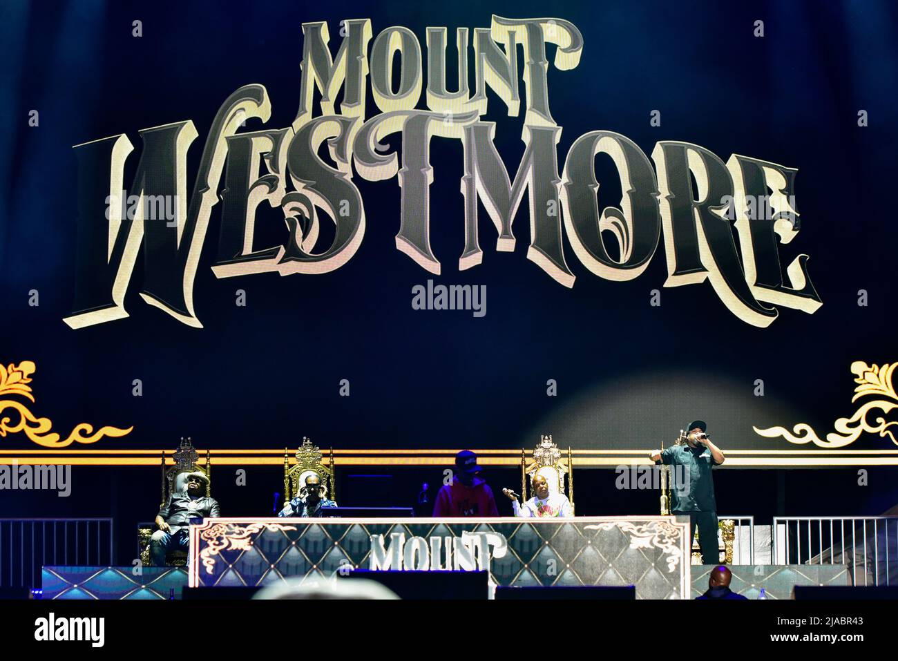 Napa, California, USA. 28th May, 2022. Mount Westmore performing on stage day 2 of BottleRock 2022 Music Festival. Credit: Ken Howard/Alamy Live News Stock Photo