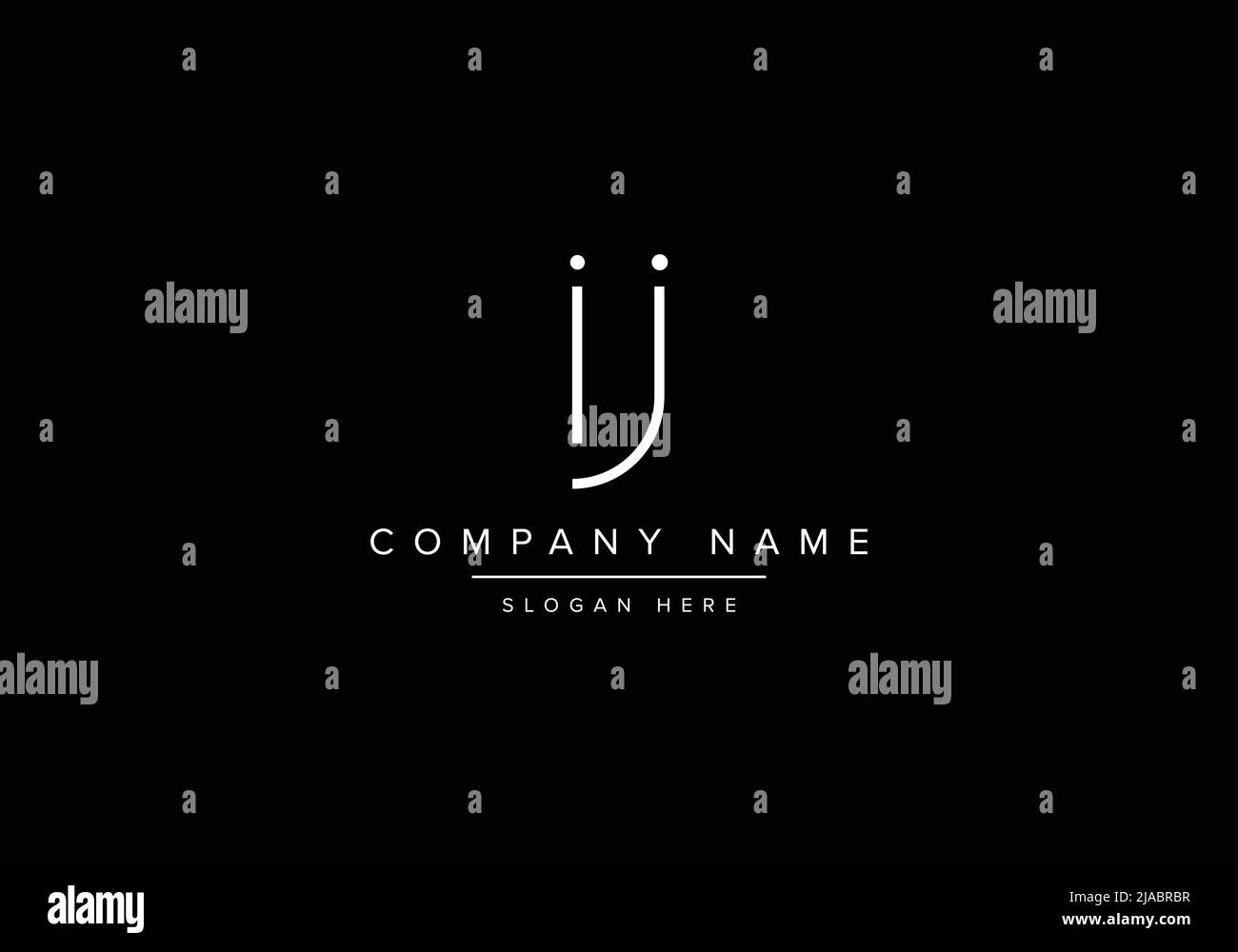 Creative minimal line art icon logo, IJ monogram logo Stock Vector