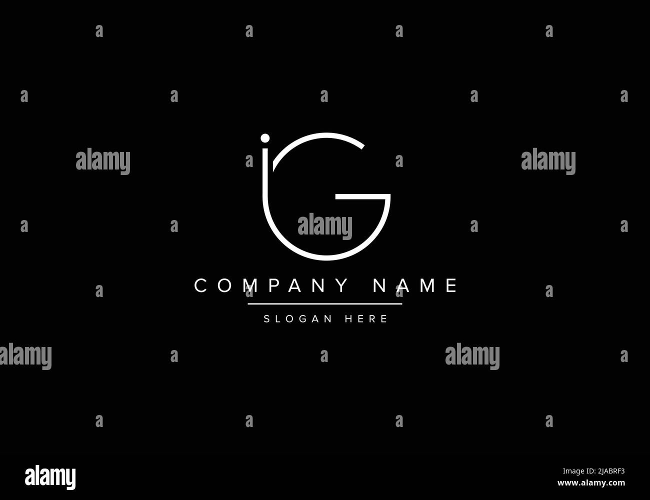 Creative minimal line art icon logo, IG monogram logo Stock Vector