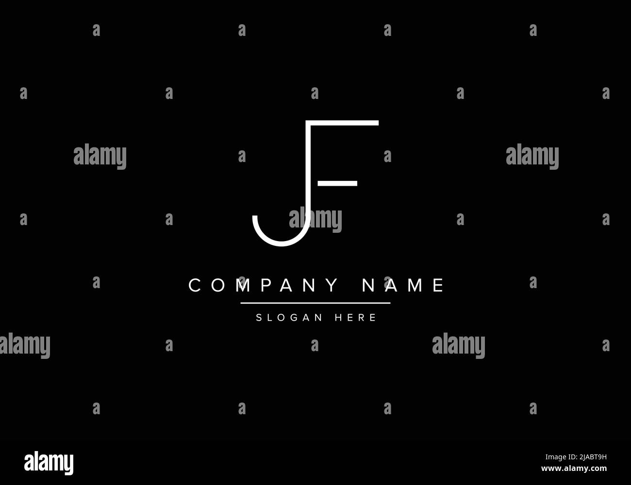 Creative minimal line art icon logo, JF monogram logo Stock Vector