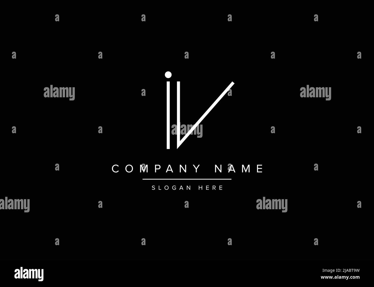 Creative minimal line art icon logo, IV monogram logo Stock Vector ...