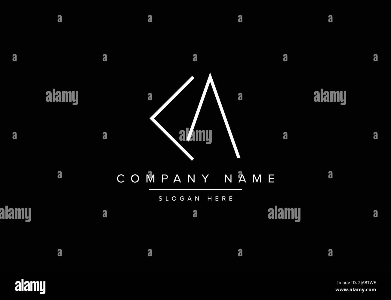 Creative minimal line art icon logo, KA monogram logo Stock Vector
