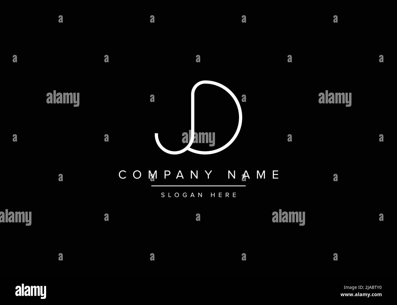 Creative minimal line art icon logo, JD monogram logo Stock Vector