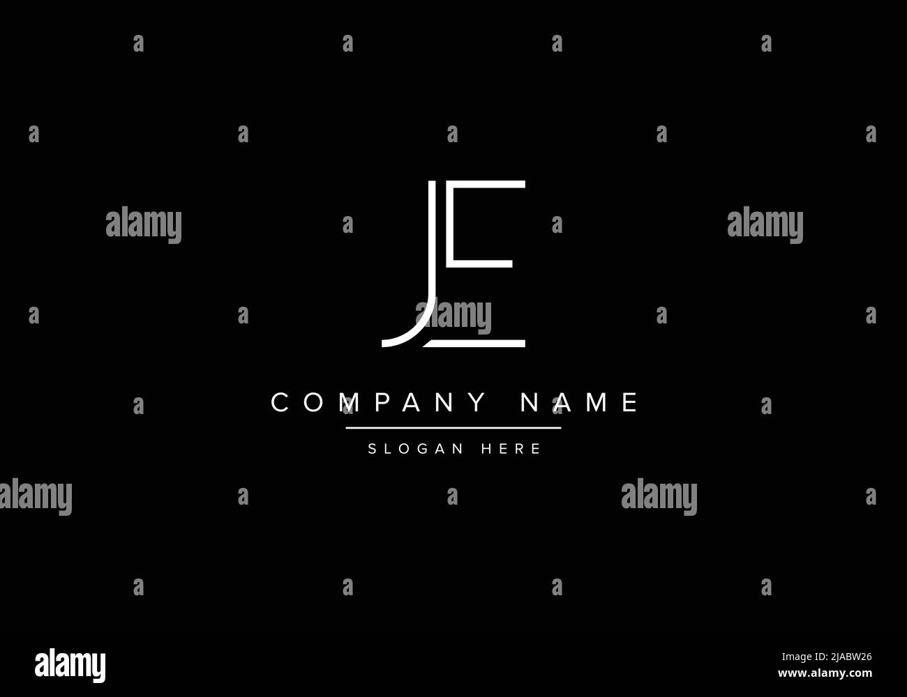 Creative minimal line art icon logo, JE monogram logo Stock Vector