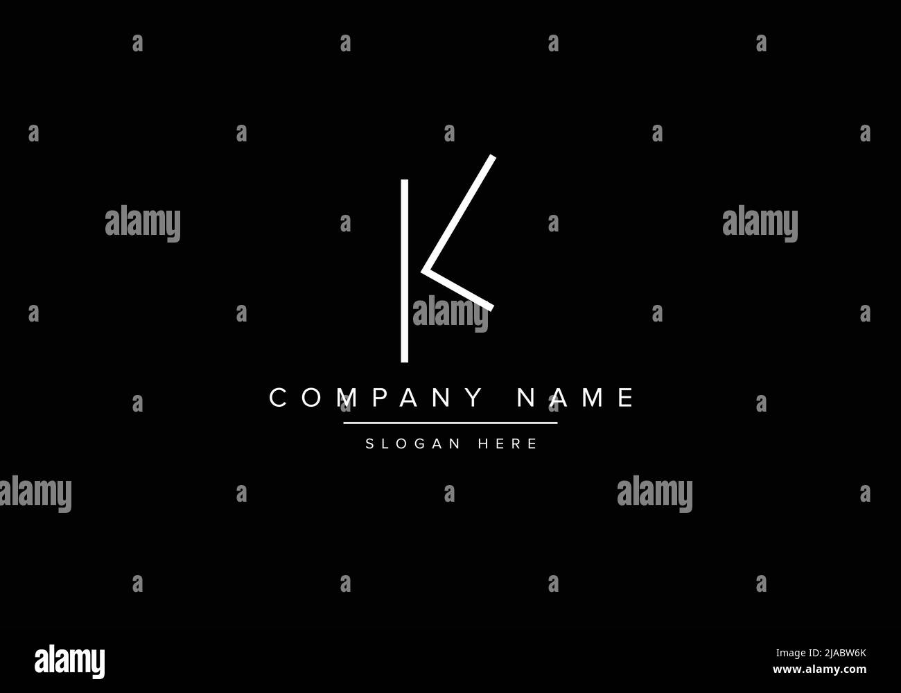 Creative minimal line art icon logo, KL monogram logo Stock Vector
