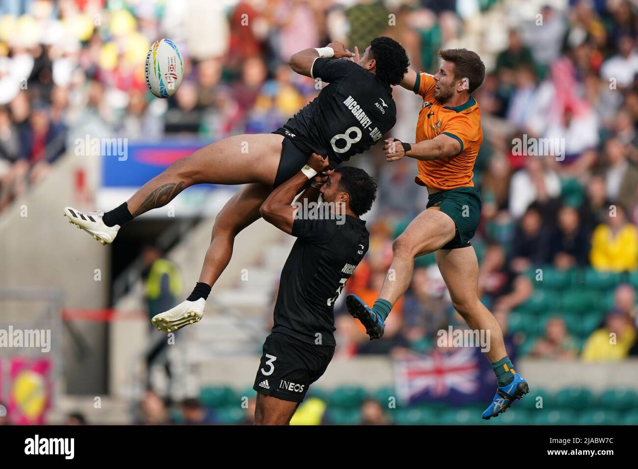 New Zealand's Ngarohi McGarveyBlack fights for the ball during the Cup Final on day two of the