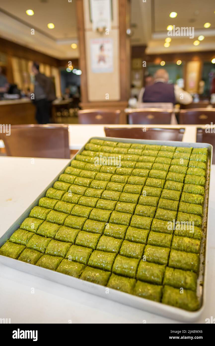 Traditional Turkish dessert Baklava close-up Stock Photo