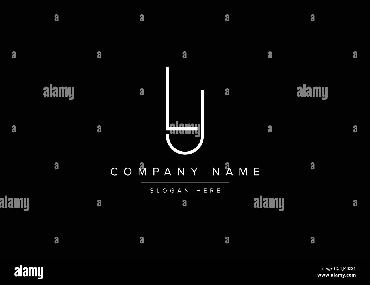 Creative minimal line art icon logo, LJ monogram logo Stock Vector