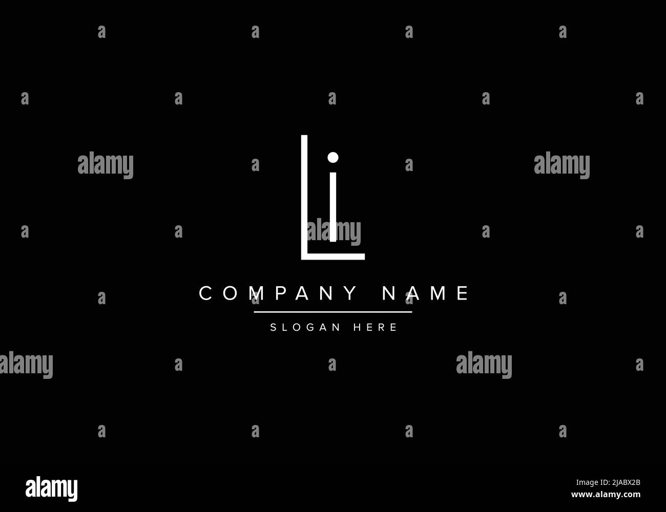 Creative minimal line art icon logo, LI monogram logo Stock Vector