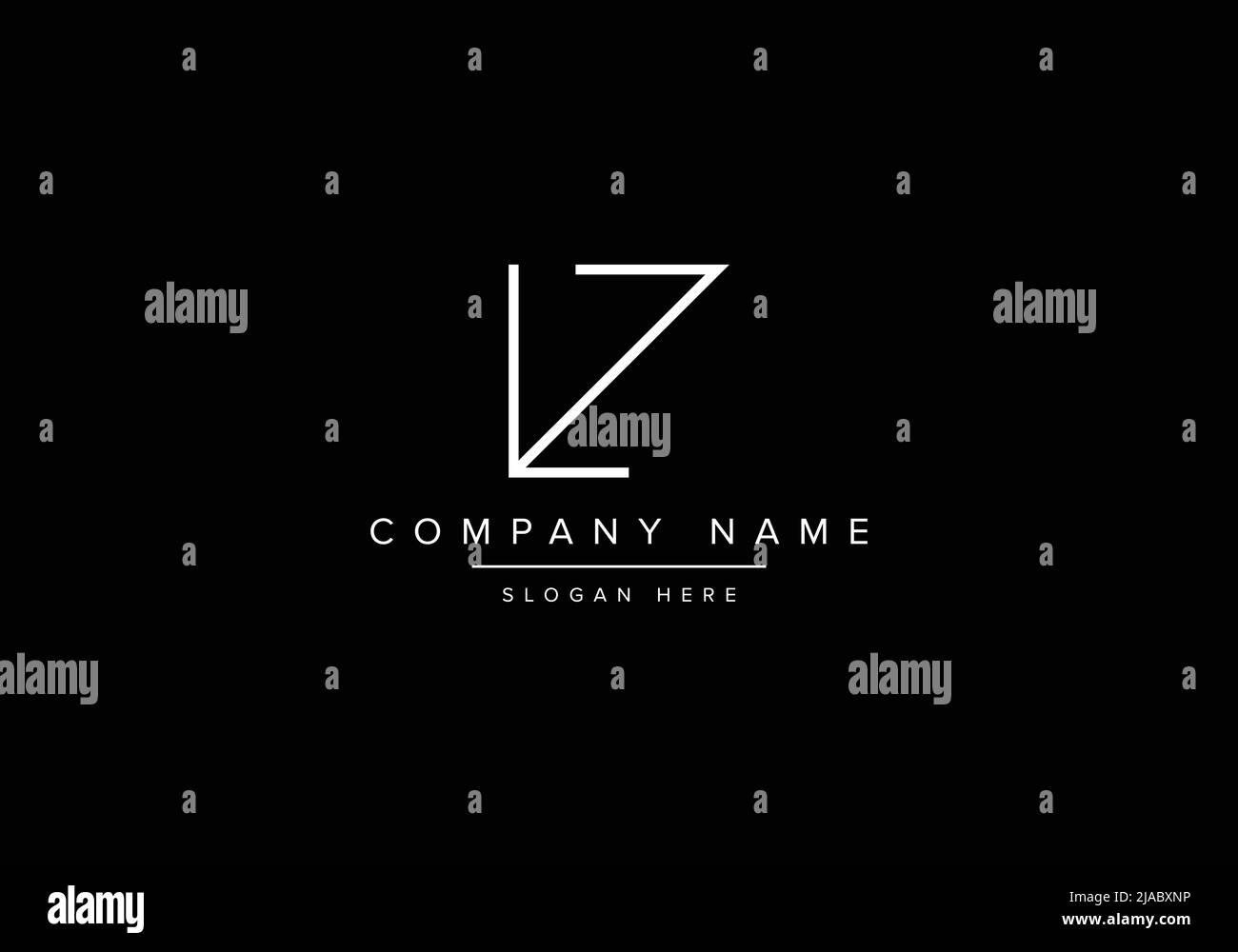 Creative minimal line art icon logo, LZ monogram logo Stock Vector