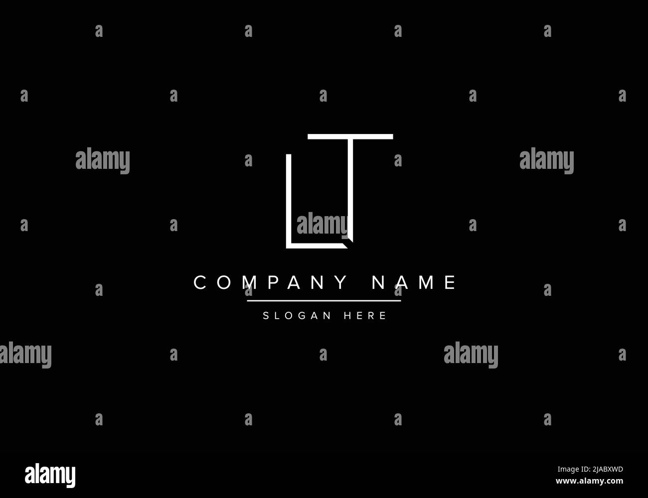 Creative minimal line art icon logo, LT monogram logo Stock Vector