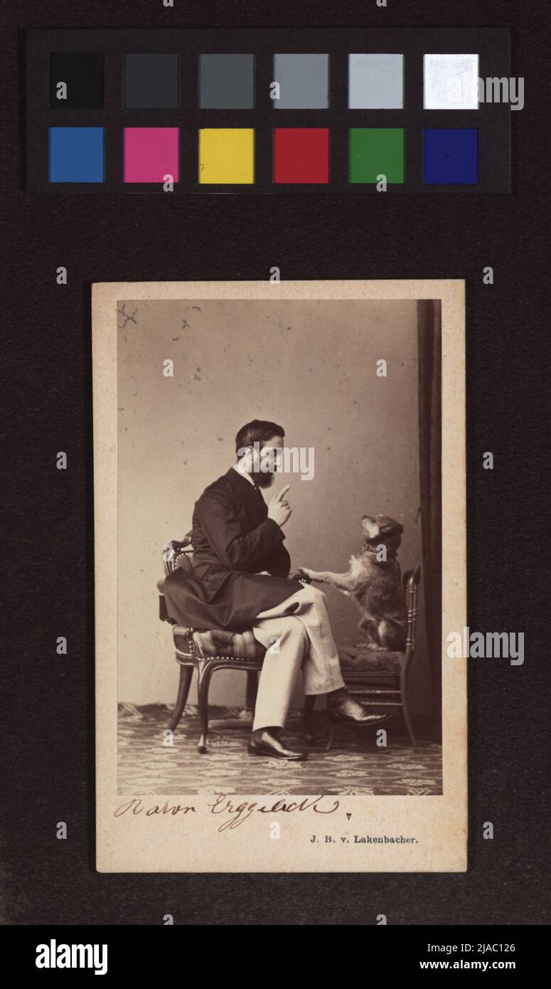 Baron Rudolf Erggelet with dog. Johann Baptist Lakenbacher ...