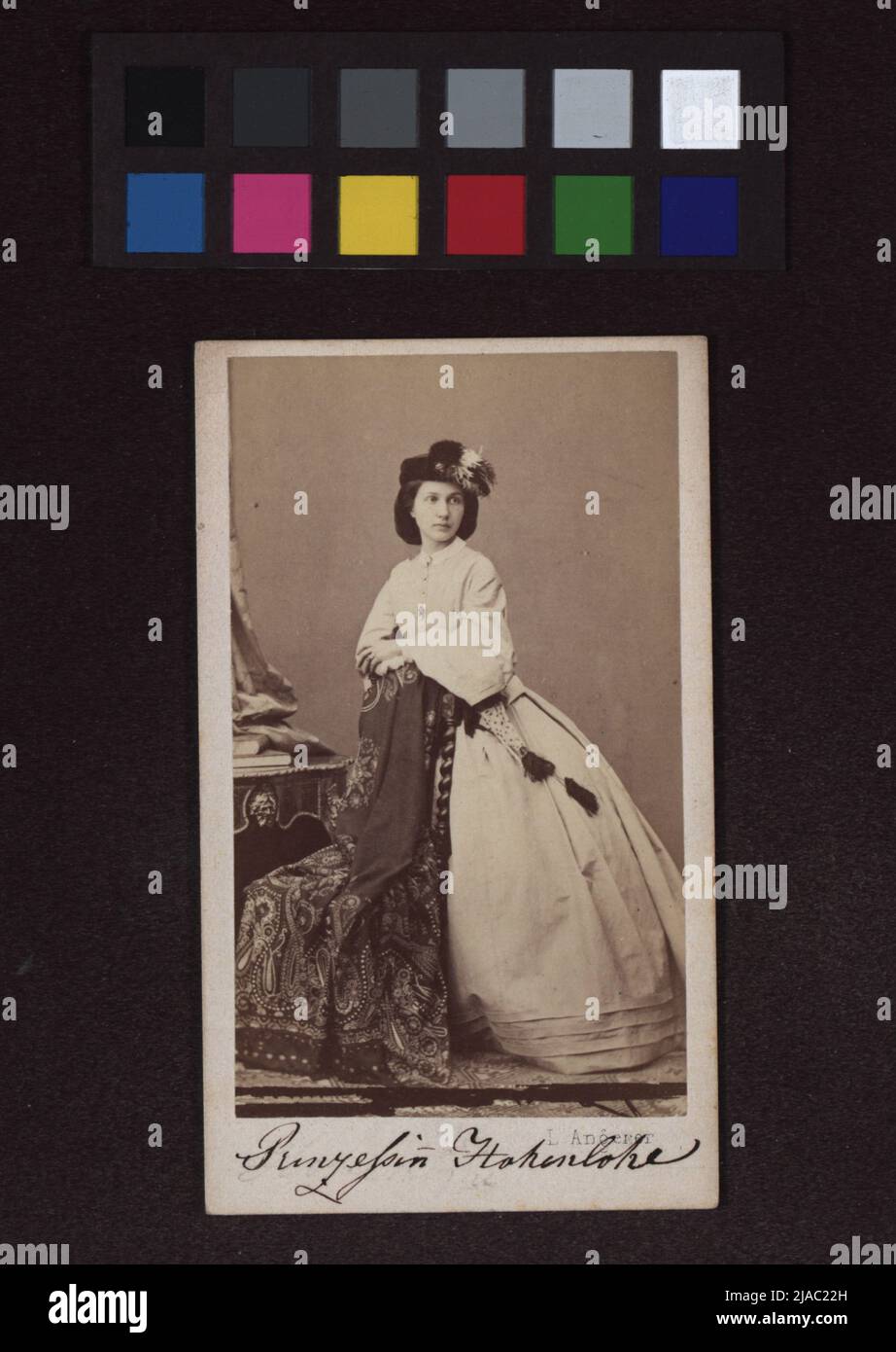 Princess Marie von Hohenlohe-Schillingfürst (). Ludwig Angerer (1827-1879), photographer Stock Photo