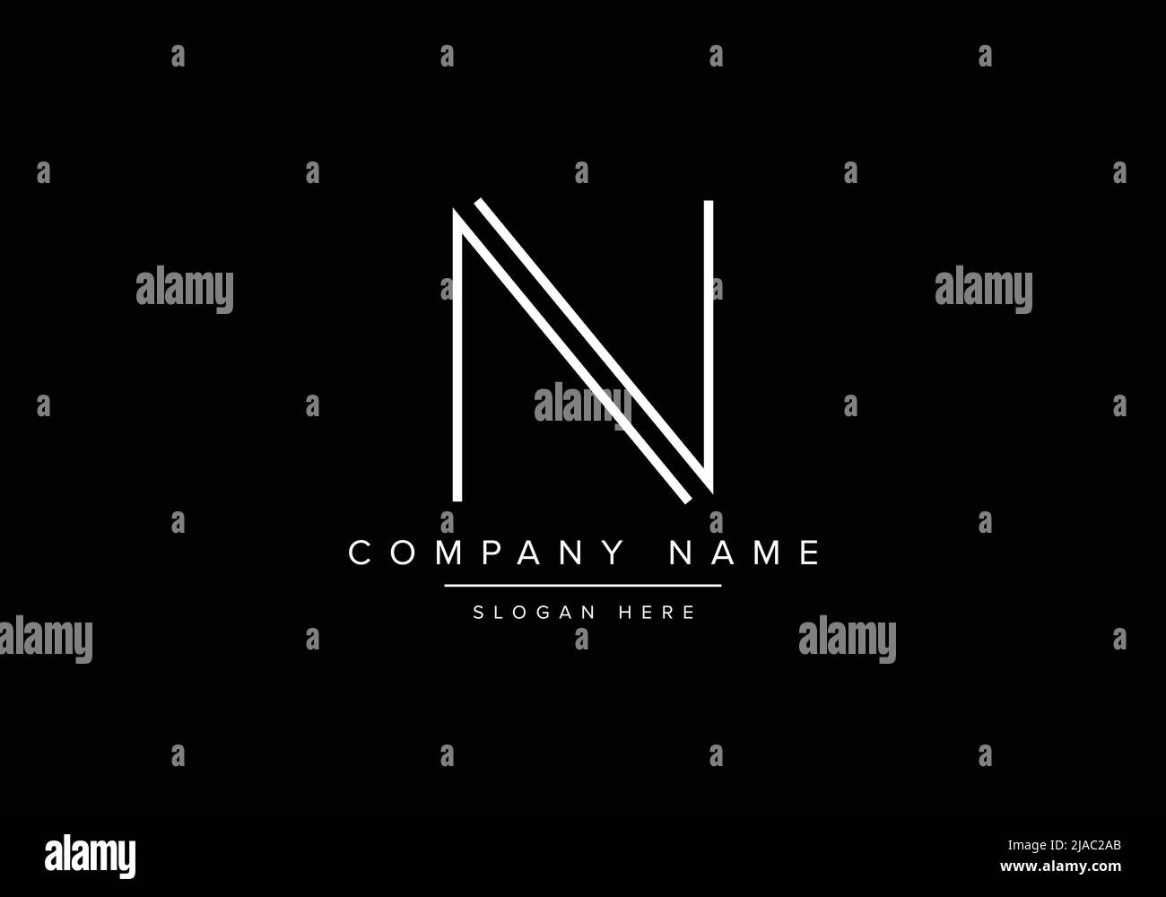 Creative minimal line art icon logo, NN monogram logo Stock Vector