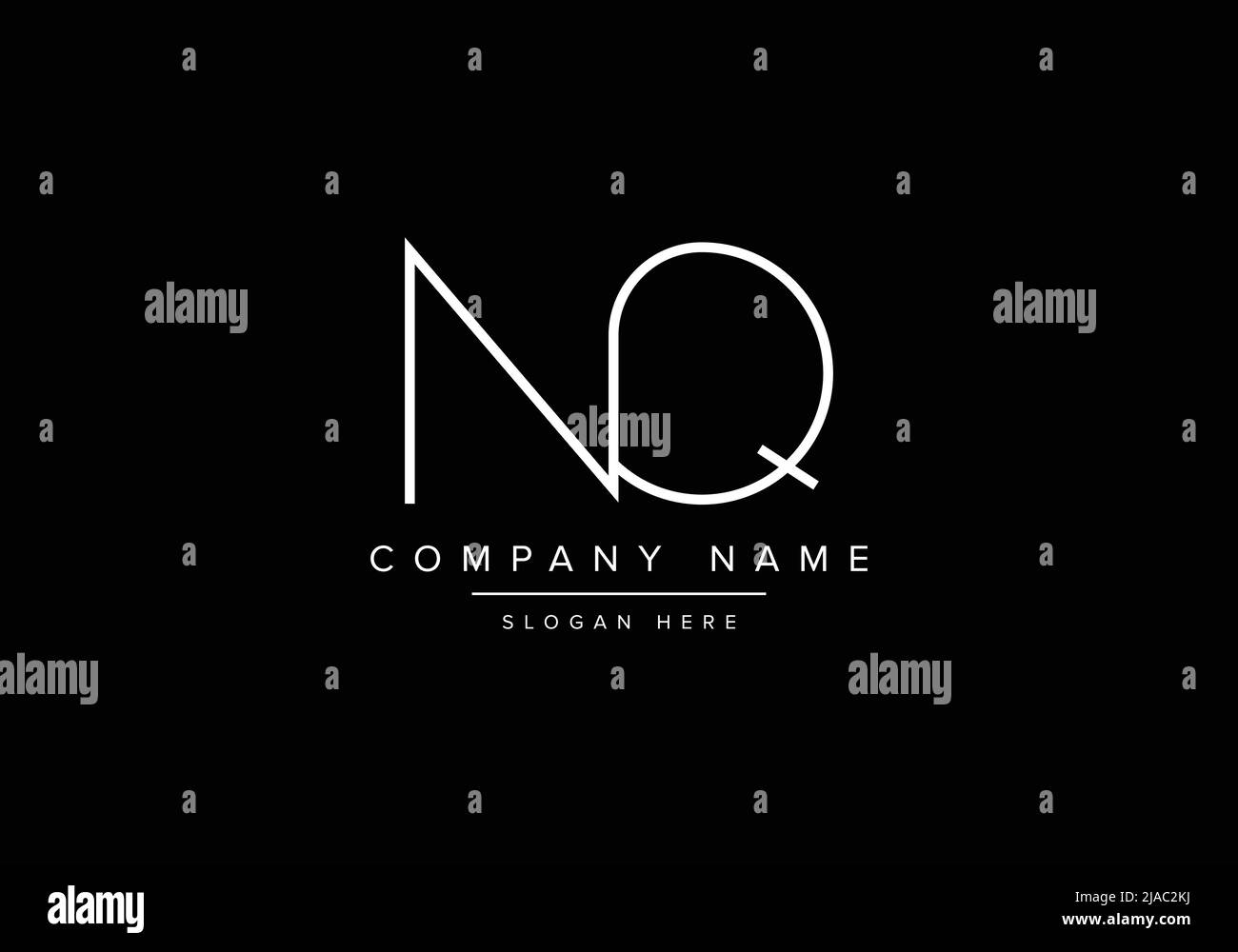 Creative minimal line art icon logo, NQ monogram logo Stock Vector ...